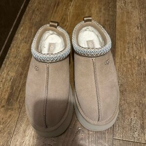 UGG Tan Suede Mules with White Lining